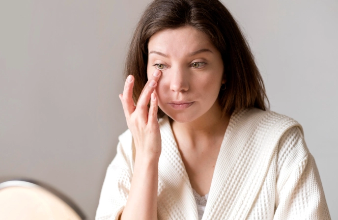 фото женщины с утренним отеком лица