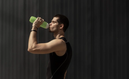 спортсмен пьет